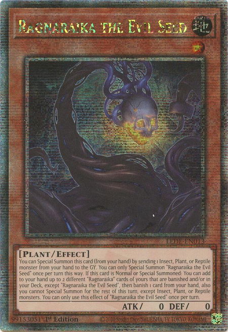 Ragnaraika the Evil Seed (Quarter Century Secret Rare) - Legacy of Destruction YuGiOh trading card