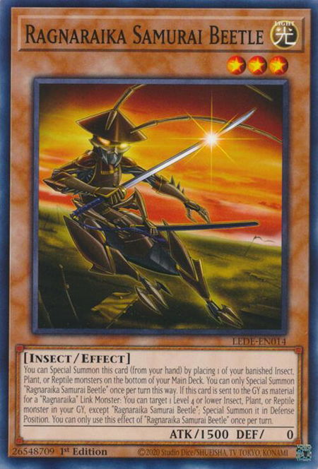 Ragnaraika Samurai Beetle - Legacy of Destruction YuGiOh trading card