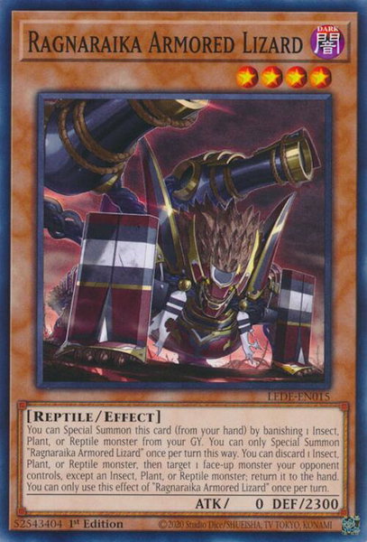 Ragnaraika Armored Lizard trading card from Legacy of Destruction Ragnaraika Armored Lizard - Legacy of Destruction YuGiOh trading card