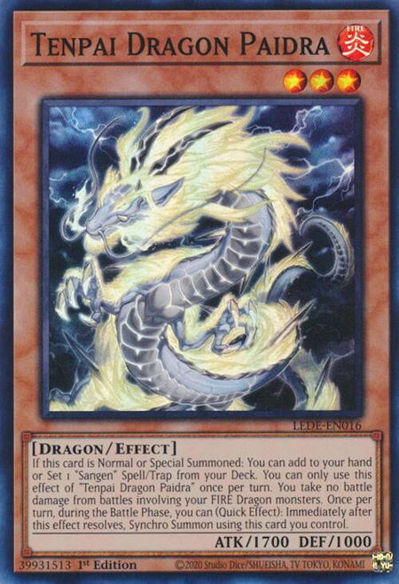 Tenpai Dragon Paidra trading card from Legacy of Destruction Tenpai Dragon Paidra - Legacy of Destruction YuGiOh trading card