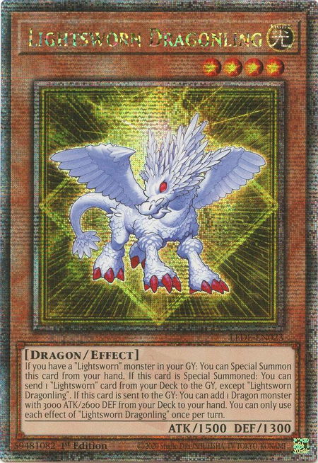 Lightsworn Dragonling (Quarter Century Secret Rare) - Legacy of Destruction YuGiOh trading card