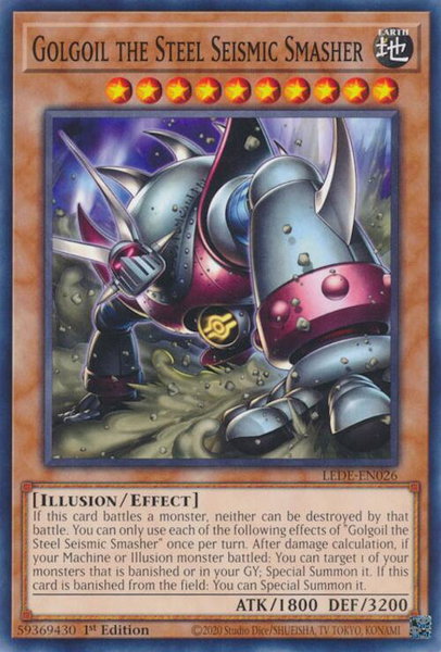 Golgoil the Steel Seismic Smasher trading card from Legacy of Destruction Golgoil the Steel Seismic Smasher - Legacy of Destruction YuGiOh trading card