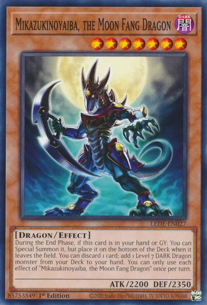 Mikazukinoyaiba, the Moon Fang Dragon - Legacy of Destruction YuGiOh trading card