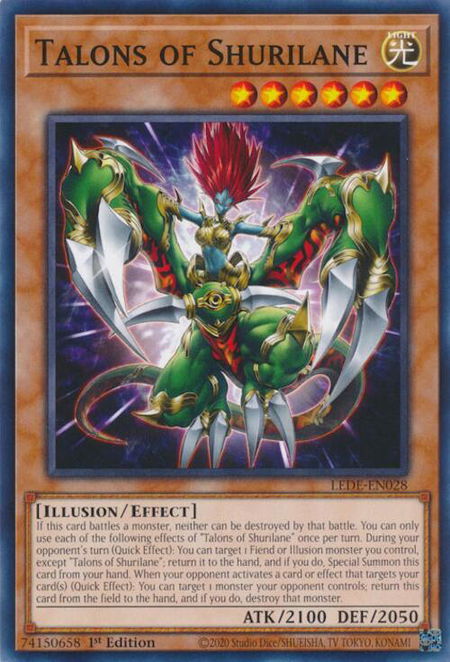 Talons of Shurilane trading card from Legacy of Destruction Talons of Shurilane - Legacy of Destruction YuGiOh trading card
