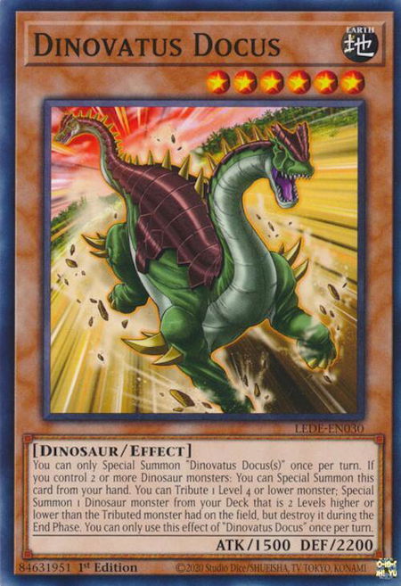 Dinovatus Docus - Legacy of Destruction YuGiOh trading card