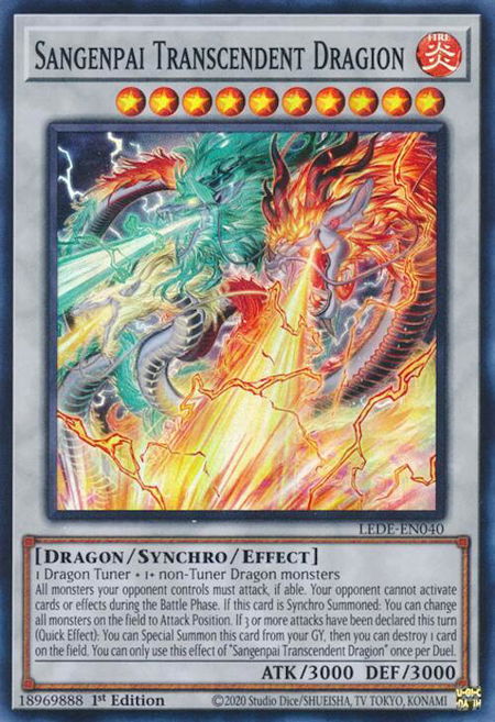 Sangenpai Transcendent Dragion trading card from Legacy of Destruction Sangenpai Transcendent Dragion - Legacy of Destruction YuGiOh trading card