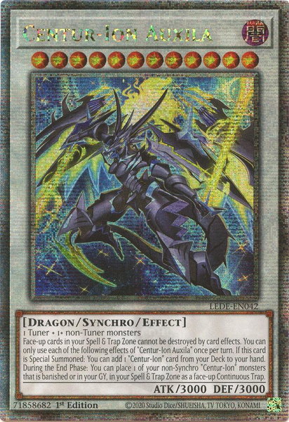 Centur-Ion Auxila (Quarter Century Secret Rare) trading card from Legacy of Destruction Centur-Ion Auxila (Quarter Century Secret Rare) - Legacy of Destruction YuGiOh trading card