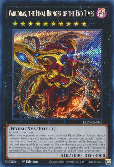 Varudras, the Final Bringer of the End Times trading card from Legacy of Destruction Varudras, the Final Bringer of the End Times - Legacy of Destruction YuGiOh trading card