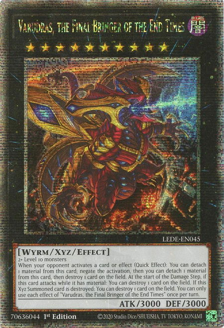 Varudras, the Final Bringer of the End Times (Quarter Century Secret Rare) - Legacy of Destruction YuGiOh trading card