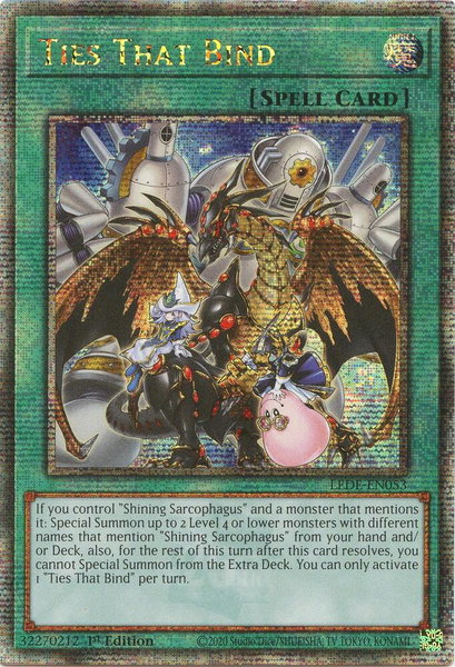 Ties That Bind (Quarter Century Secret Rare) trading card from Legacy of Destruction Ties That Bind (Quarter Century Secret Rare) - Legacy of Destruction YuGiOh trading card