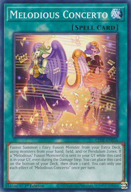 Melodious Concerto trading card from Legacy of Destruction Melodious Concerto - Legacy of Destruction YuGiOh trading card