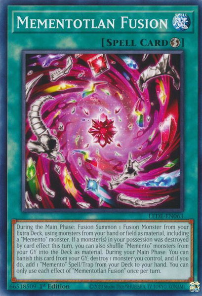 Mementotlan Fusion trading card from Legacy of Destruction Mementotlan Fusion - Legacy of Destruction YuGiOh trading card