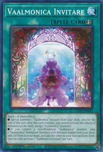 Vaalmonica Invitare trading card from Legacy of Destruction Vaalmonica Invitare - Legacy of Destruction YuGiOh trading card