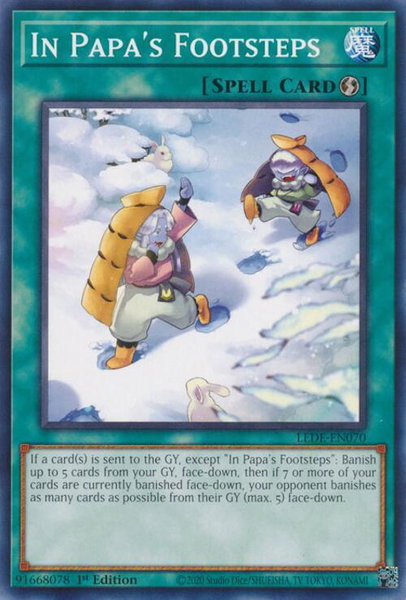 In Papa's Footsteps - Legacy of Destruction YuGiOh trading card