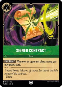 Signed Contract - Ursula's Return (4) #99/204 - Uncommon Disney Lorcana Trading Card