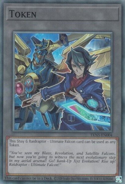 Token: Shay and Raidraptor - Ultimate Falcon - Legacy of Destruction YuGiOh trading card