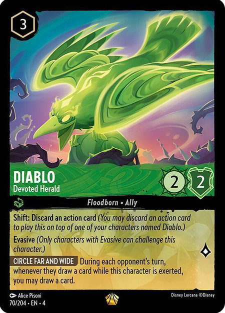 Diablo - Devoted Herald - Ursula's Return Disney Lorcana trading card