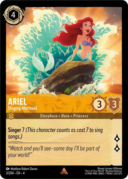 Ariel - Singing Mermaid - Ursula's Return Disney Lorcana trading card