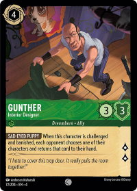 Gunther - Interior Designer - Ursula's Return (4) #72/204 - Common Disney Lorcana Trading Card