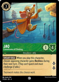 Jaq - Connoisseur of Climbing - Ursula's Return (4) #77/204 - Common Disney Lorcana Trading Card