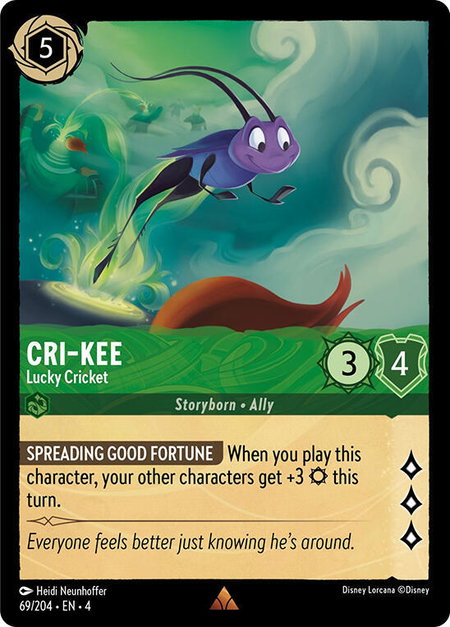 Cri-Kee - Lucky Cricket - Ursula's Return Disney Lorcana trading card