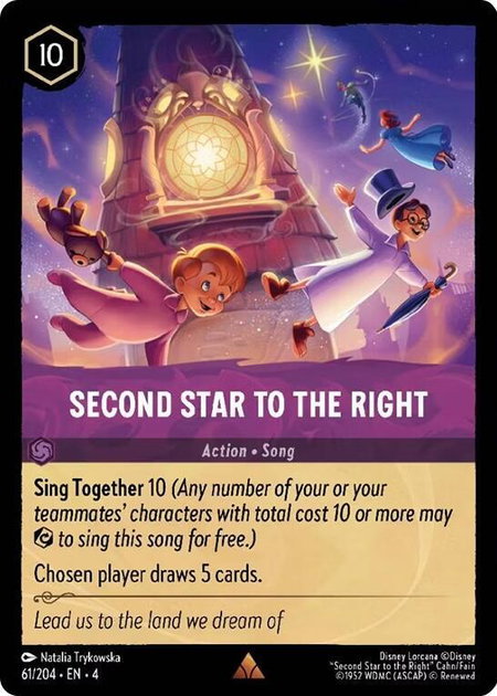 Second Star to the Right - Ursula's Return Disney Lorcana trading card