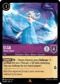Elsa - Storm Chaser - Ursula's Return (4) #42/204 - Rare Disney Lorcana Trading Card