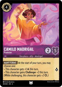 Camilo Madrigal - Prankster - Ursula's Return (4) #40/204 - Uncommon Disney Lorcana Trading Card