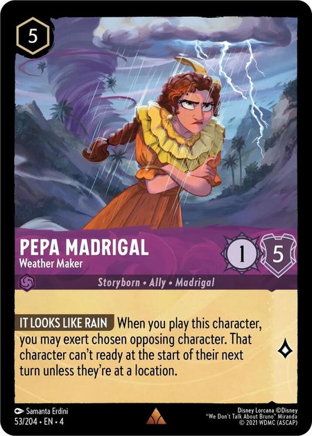 Pepa Madrigal - Weather Maker - Ursula's Return Disney Lorcana trading card