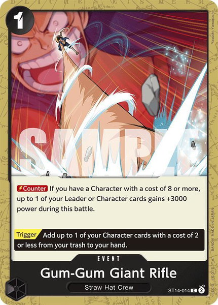 Gum-Gum Giant Rifle trading card from Starter Deck 14: 3D2Y Gum-Gum Giant Rifle - Starter Deck 14: 3D2Y One Piece trading card
