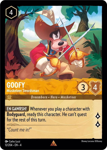 Goofy - Musketeer Swordsman - Ursula's Return Disney Lorcana trading card