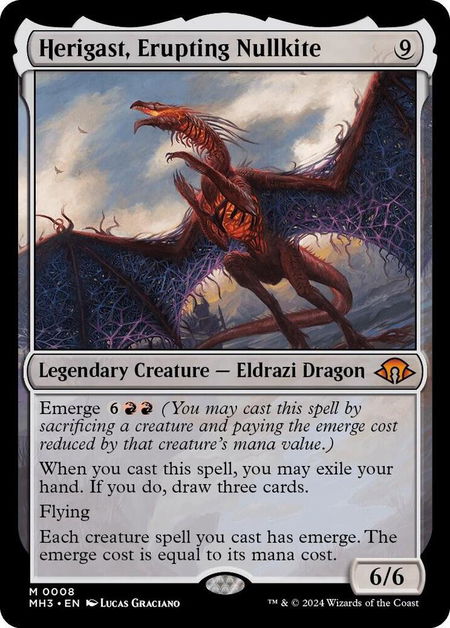 Herigast, Erupting Nullkite trading card from Modern Horizons 3 Herigast, Erupting Nullkite - Modern Horizons 3 Magic: The Gathering trading card
