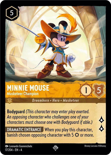 Minnie Mouse - Musketeer Champion - Ursula's Return Disney Lorcana trading card