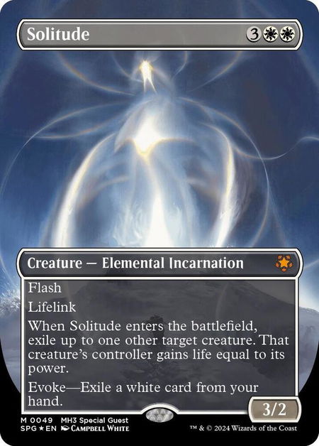 Solitude (Borderless) (Textured Foil) trading card from Special Guests Solitude (Borderless) (Textured Foil) - Special Guests Magic: The Gathering trading card