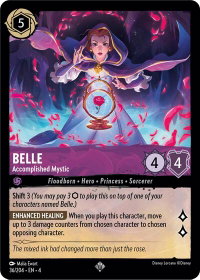 Belle - Accomplished Mystic - Ursula's Return (4) #36/204 - Super Rare Disney Lorcana Trading Card