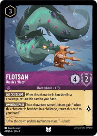 Flotsam - Ursula's "Baby" - Ursula's Return (4) #43/204 - Uncommon Disney Lorcana Trading Card