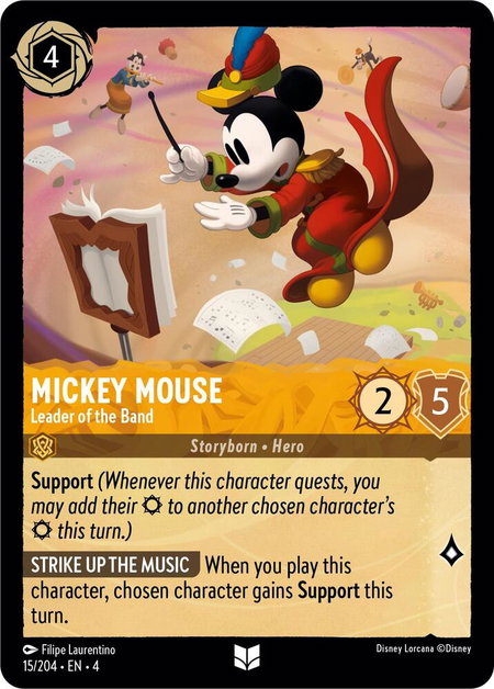 Mickey Mouse - Leader of the Band - Ursula's Return Disney Lorcana trading card