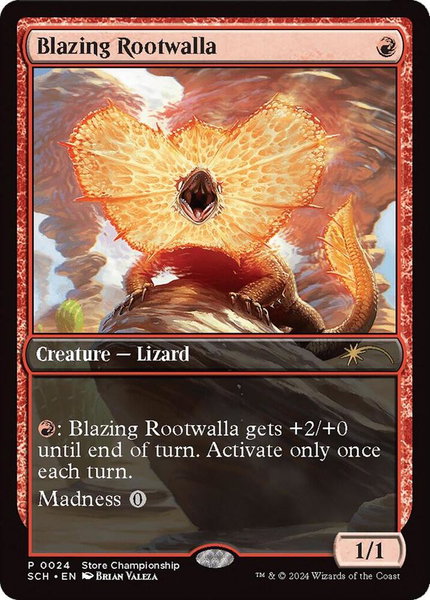 Blazing Rootwalla trading card from Game Day & Store Championship Promos Blazing Rootwalla - Game Day & Store Championship Promos Magic: The Gathering trading card