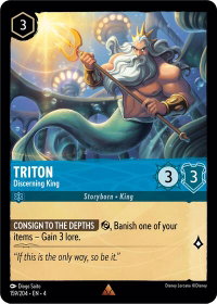 Triton - Discerning King - Ursula's Return (4) #159/204 - Rare Disney Lorcana Trading Card