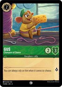 Gus - Champion of Cheese - Ursula's Return (4) #73/204 - Common Disney Lorcana Trading Card