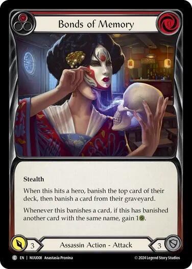 Bonds of Memory (Red) - Blitz Deck: Part the Mistveil - Nuu Flesh and Blood trading card