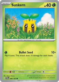 Sunkern - SV06: Twilight Masquerade (TWM) #006/167 - Common Pokémon Trading Card