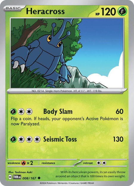 Heracross - SV06: Twilight Masquerade Pokémon trading card