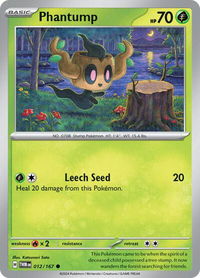 Phantump - SV06: Twilight Masquerade (TWM) #012/167 - Common Pokémon Trading Card