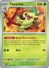 Thwackey - SV06: Twilight Masquerade (TWM) #015/167 - Common Pokémon Trading Card