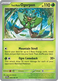 Teal Mask Ogerpon - SV06: Twilight Masquerade (TWM) #024/167 - Rare Pokémon Trading Card