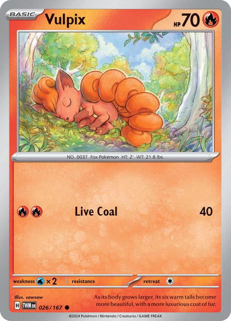 Vulpix - SV06: Twilight Masquerade Pokémon trading card