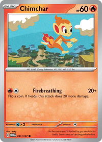 Chimchar - SV06: Twilight Masquerade (TWM) #031/167 - Common Pokémon Trading Card