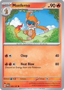 Monferno - SV06: Twilight Masquerade (TWM) #032/167 - Common Pokémon Trading Card