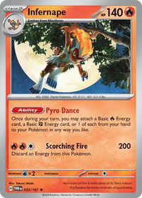 Infernape - 033/167 - SV06: Twilight Masquerade (TWM) #033/167 - Rare Pokémon Trading Card
